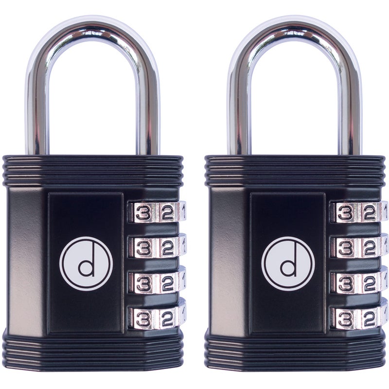 desired tools Padlock Combination Lock 4 Digit (2 Pack) - for Gym Lock, School Locker Lock, Outdoor Fence, and Storage, Combo Lock - Locks for Lockers - Weatherproof Metal - Keyless, Easy to Set, Resettable - Black - Image 1
